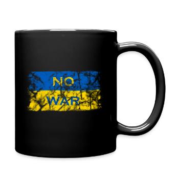 Ukraine Flag No War - Full Colour Mug - black - Right