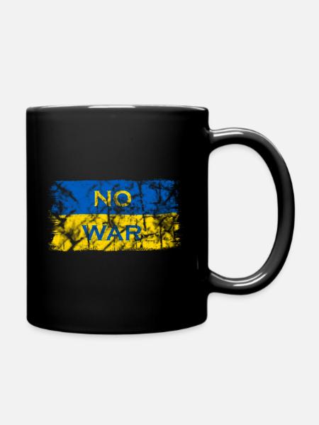 Ukraine Flagge No War - Tasse einfarbig - Schwarz