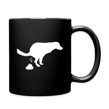 Chien hurlant chien caca - Mug uni - noir - Droite