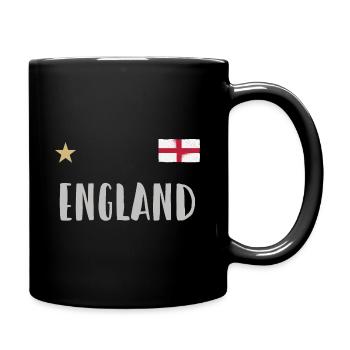England Fußball Trikot Englische Flagge - Tasse einfarbig - Schwarz - Rechts