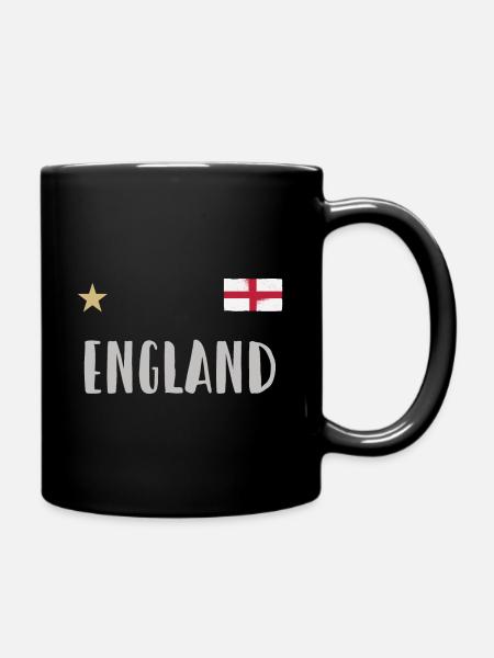 England Football Fan Shirt English Flag - Full Colour Mug - black