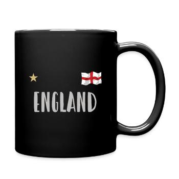 England Fußball Trikot Englische Flagge - Tasse einfarbig - Schwarz - Rechts