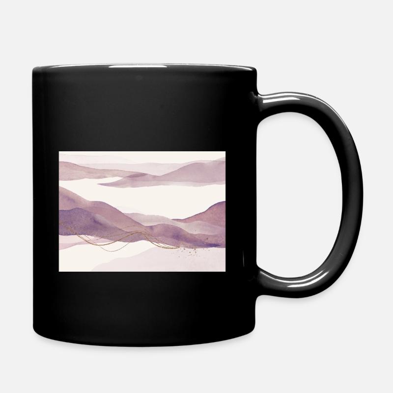 Couleur aubergine Paysage abstrait - Mug uni - noir