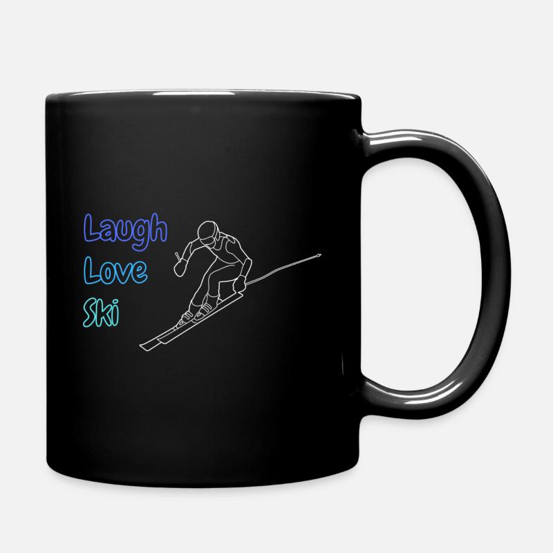 Laugh Love Ski - Tasse einfarbig - Schwarz