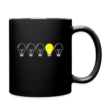5 light bulbs - light on - Full Colour Mug - black - Right