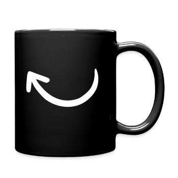 Pfeil Zeichnung Skizze weiß - Tasse einfarbig - Schwarz - Rechts