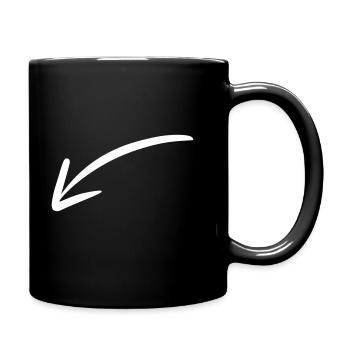 Pfeil Zeichnung Skizze weiß - Tasse einfarbig - Schwarz - Rechts