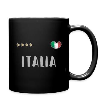 Italien Fußball Trikot Italienische Flagge - Tasse einfarbig - Schwarz - Rechts