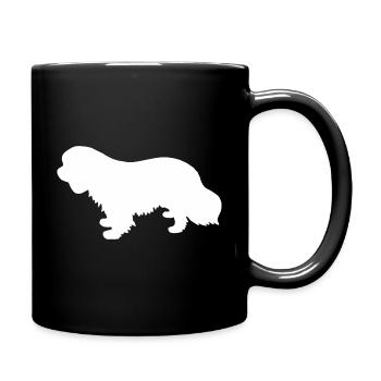 Cavalier King Charles Spaniel Silhouette - Tasse einfarbig - Schwarz - Rechts