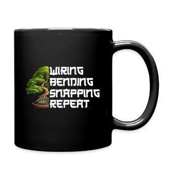 Bonsai tree design for bonsai beginner lovers - Full Colour Mug - black - Right