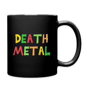 Lustig Death Metal Farbenfroh Sarkastischer Metal - Tasse einfarbig - Schwarz - Rechts