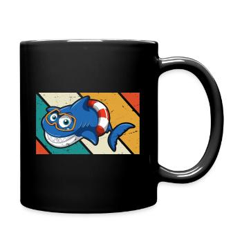 Funny Vintage Shark With Sunglass Summer For Shark - Mug uni - noir - Droite