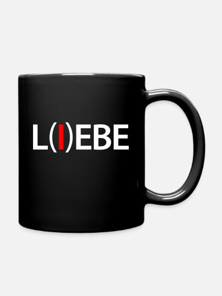 Liebe lebe - Lebe die Liebe - Tasse einfarbig - Schwarz