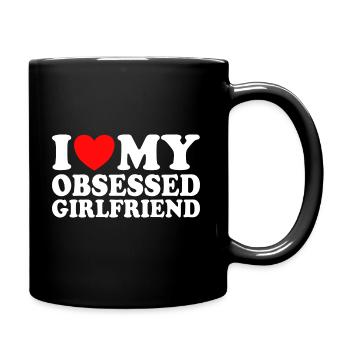Adore Ma Copine J'aime Ma Petite Amie Obsédée - Mug uni - noir - Droite