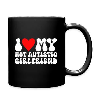 Liebe meine Freundin Ich liebe meine autistische Freundin - Tasse einfarbig - Schwarz - Rechts