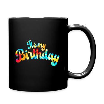 Celebrate Birthday Woman Tie Dye - Full Colour Mug - black - Right