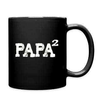 PAPA Geschenk Shirt von 2 Papa von 2 - Tasse einfarbig - Schwarz - Rechts