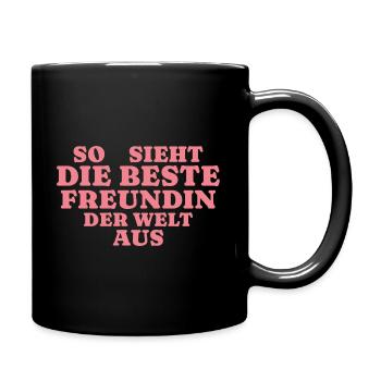 Beste Freundin Herz - Tasse einfarbig - Schwarz - Rechts