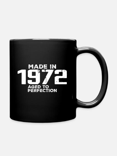 Jahrgang 1972 Retro 1972 Jubiläumsgeschenk - Tasse einfarbig - Schwarz