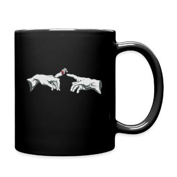Die Erschaffung des Joint - Michelangelo - Tasse einfarbig - Schwarz - Rechts