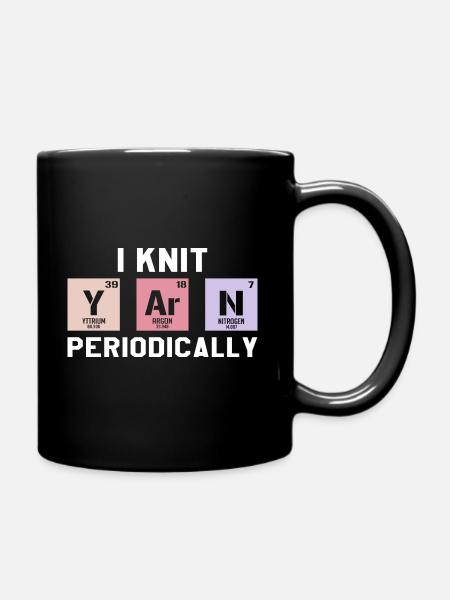 Lustiger Wissenschaftler strickt Ich stricke regelmäßig Garn - Tasse einfarbig - Schwarz