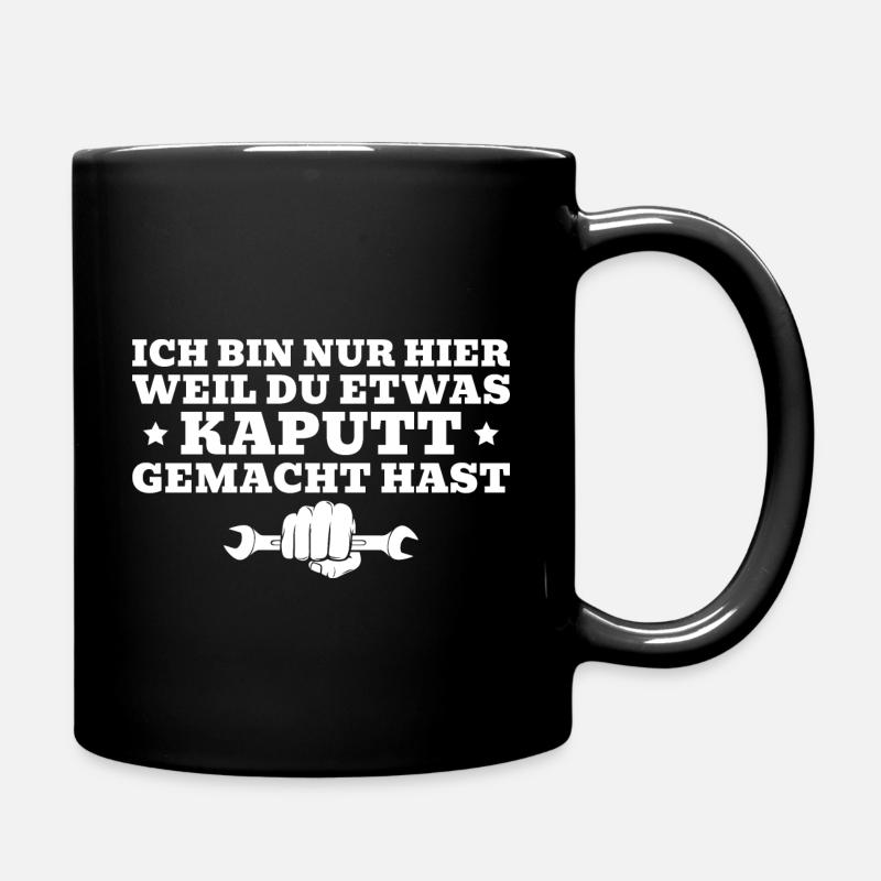 Kfz Mechaniker Humor Auto Schrauber - Tasse einfarbig - Schwarz