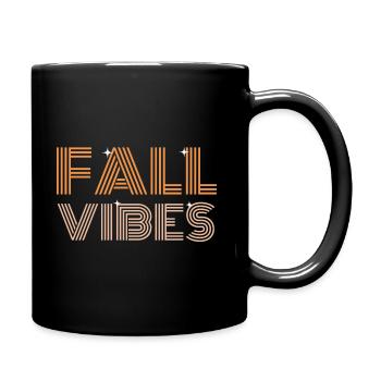 Fall Vibes | Fall Season | Autumn themed | Pumpkin - Full Colour Mug - black - Right