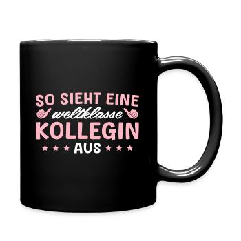 Beste Kollegin Weltklasse Arbeitskollegin - Tasse einfarbig - Schwarz - Rechts