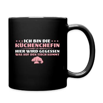 Beste Köchin Küchenchefin Geschenk - Tasse einfarbig - Schwarz - Rechts