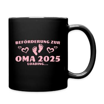 Beförderung zur Oma 2025 Loading - Tasse einfarbig - Schwarz - Rechts
