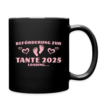 Beförderung zur Tante 2025 Loading - Tasse einfarbig - Schwarz - Rechts