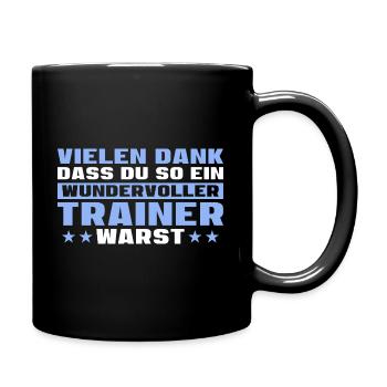 Bester Trainer Abschied Fußballtrainer - Tasse einfarbig - Schwarz - Rechts