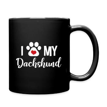 I Love My Dachshund - Full Colour Mug - black - Right