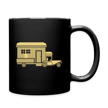 Old School Camping Car T-shirt rétro idée cadeau - Mug uni - noir - Droite