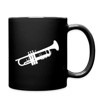 Silhouette trompette blanc - Mug uni - noir - Droite