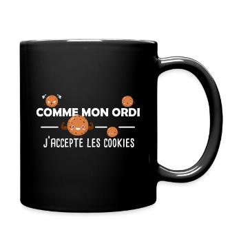 Phrase Drôle Parodie Cookies Informatique Pc - Mug uni - noir - Droite
