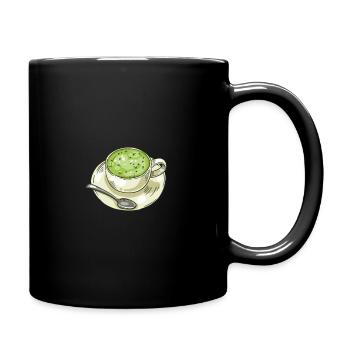 Matcha Zeremonie, grüner Tee, Pulver - Tasse einfarbig - Schwarz - Rechts