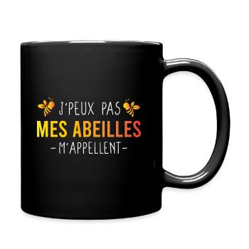 J'peux pas Mes Abeilles M'Appellent / Apiculture - Mug uni - noir - Droite