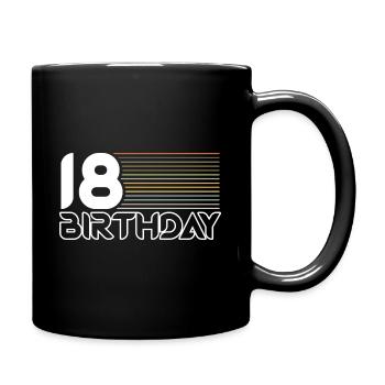 Motif de rayures rétro vintage 18e anniversaire - Mug uni - noir - Droite