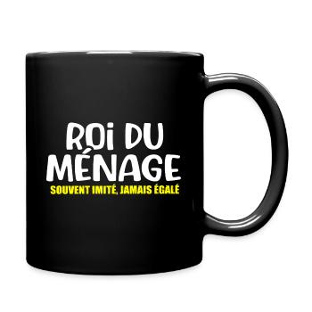 Roi du ménage mec maniaque cadeau drôle propreté - Mug uni - noir - Droite