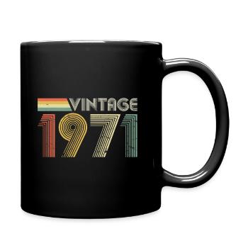 Jahrgang 1971 - Tasse einfarbig - Schwarz - Rechts