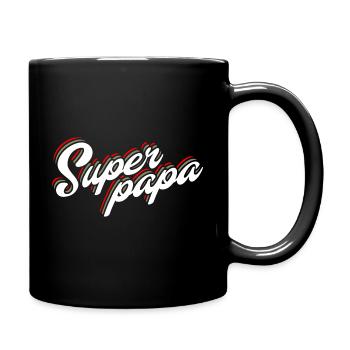 Superpapa Vintage retro Vatertag Spruch - Tasse einfarbig - Schwarz - Rechts