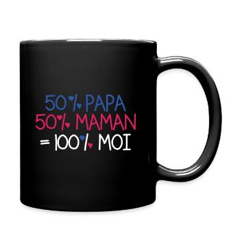 50% dad 50% mom - Full Colour Mug - black - Right