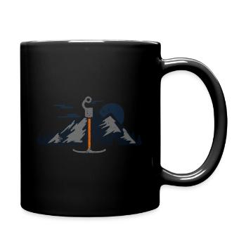 Ski Lift Design mit Bergen - Tasse einfarbig - Schwarz - Rechts