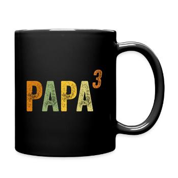 Dad High Three - 3 Kids Triples Father's Day - Full Colour Mug - black - Right
