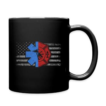 Ambulancier pompier USA Vintage Amérique - Mug uni - noir - Droite