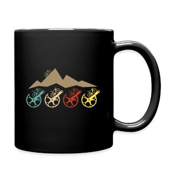 Road bike crank cycling cyclists vintage - Full Colour Mug - black - Right