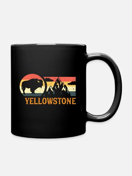Yellowstone Nationalpark Bison - Tasse einfarbig - Schwarz