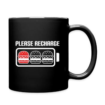 Burger Bitte aufladen - Tasse einfarbig - Schwarz - Rechts