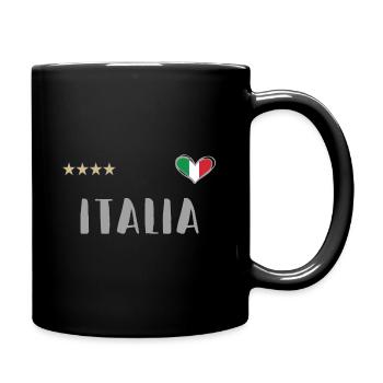 Drapeau du maillot de fan de football italien avec cœur - Mug uni - noir - Droite